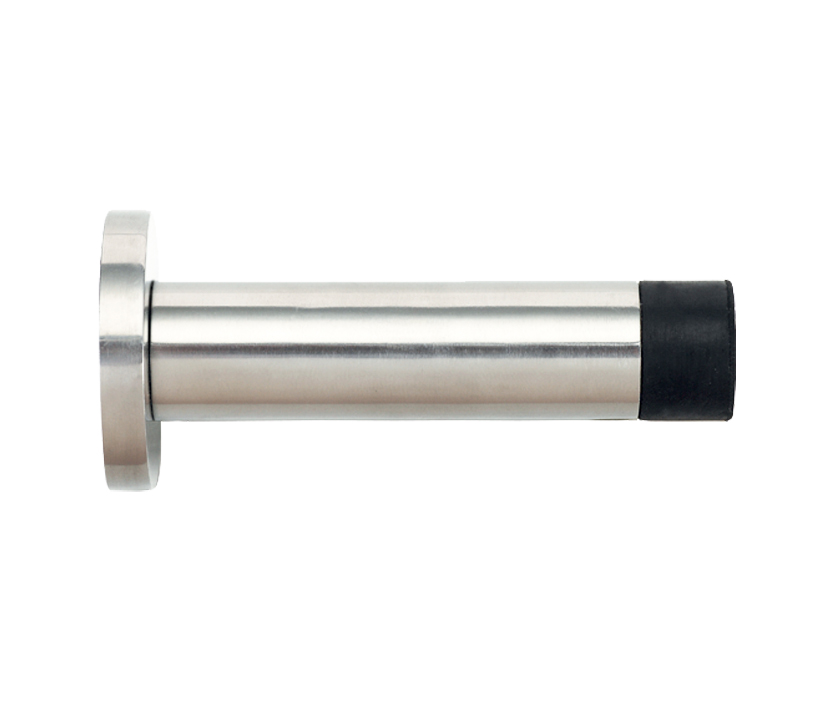 Zoo Hardware Zas Cylinder Door Stop With Rose (70mm Length – 16mm Diameter), Polished Stainless Steel