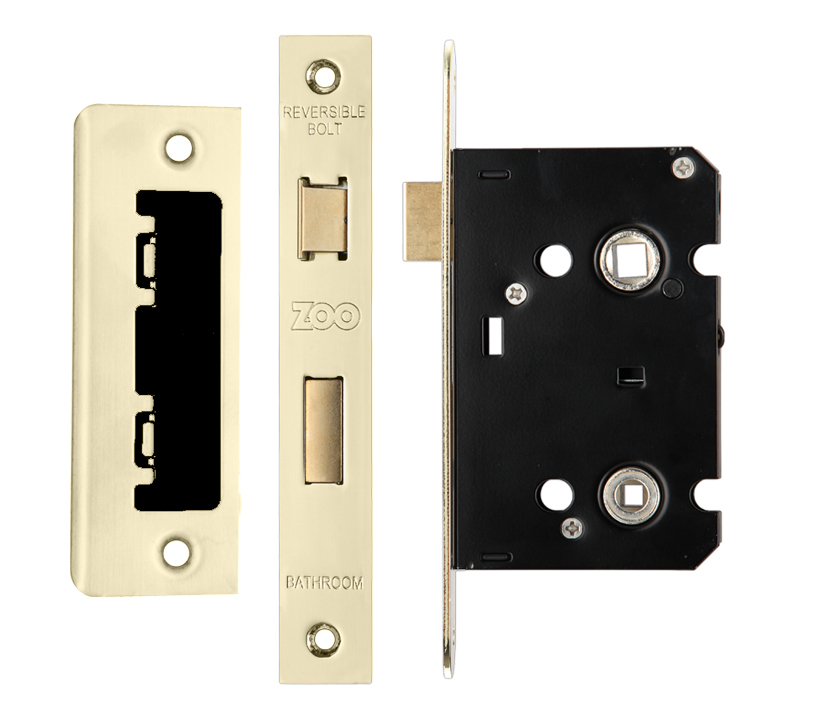 Zoo Hardware Contract Bathroom Lock (64mm Or 76mm), Pvd Stainless Brass