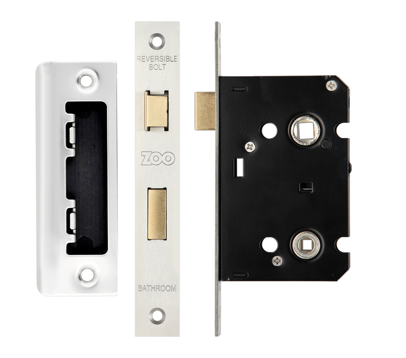 Zoo Hardware Contract Bathroom Lock (64mm Or 76mm), Satin Stainless Steel