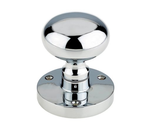 Zoo Hardware Contract Mushroom Mortice Door Knobs, Polished Chrome (sold in pairs)