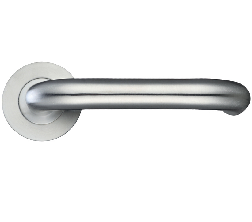 Zoo Hardware Zcs Architectural Rtd Lever On Round Rose, Satin Stainless Steel (sold In Pairs)