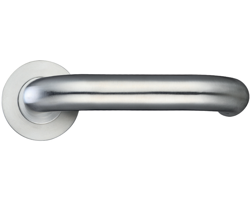 Zoo Hardware Zcs Architectural Rtd Lever On Round Rose, Satin Stainless Steel (sold In Pairs)
