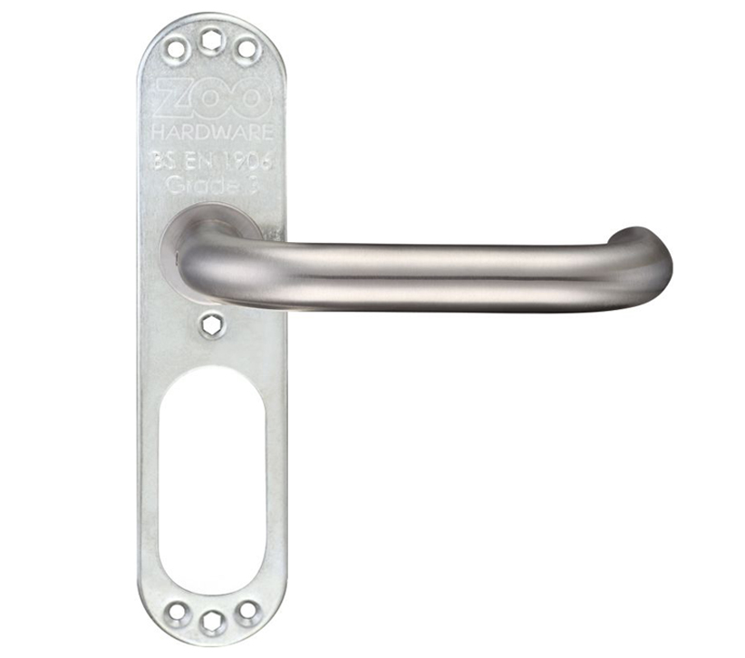 Zoo Hardware Zcs Architectural 19mm Rtd Lever On Short Inner Backplate, Satin Stainless Steel (sold In Pairs)