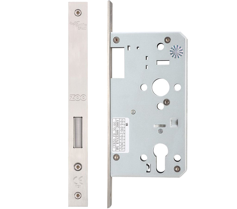 Zoo Vier Single Throw Dead Lock, Stainless – 60mm Backset