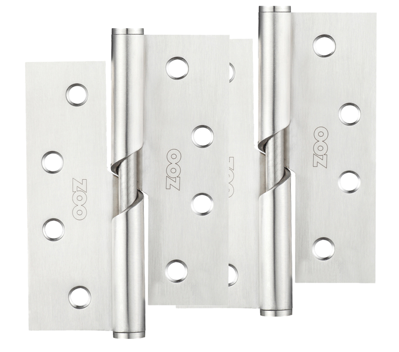 Zoo Hardware 4 Inch Grade 201 Rising Butt Hinge, Satin Stainless Steel  (sold In Pairs)