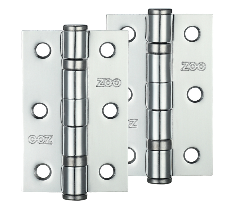 Zoo Hardware 3 Inch Steel Ball Bearing Door Hinges, Polished Chrome  (sold In Pairs)