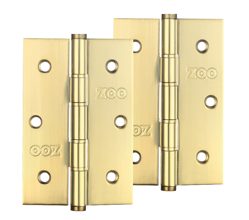 Zoo Hardware 3 Inch Grade 201 Slim Knuckle Bearing Hinge, Pvd Stainless Brass  (sold In Pairs)
