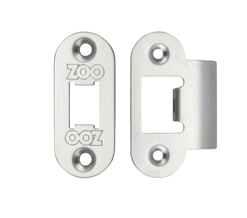 Zoo Hardware Radius Edge Face Plate And Strike Plate Accessory Pack, Satin Stainless Steel