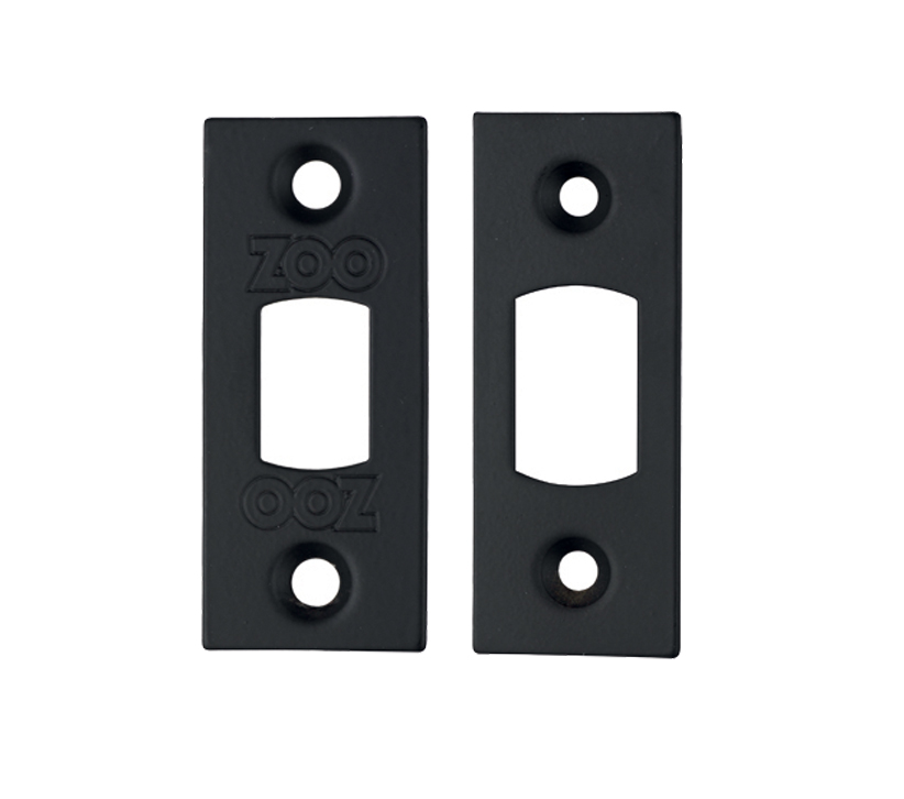 Zoo Hardware Face Plate And Strike Plate Accessory Pack, Powder Coated Black