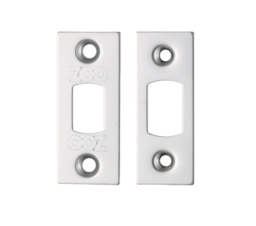 Zoo Hardware Face Plate And Strike Plate Accessory Pack, Polished Stainless Steel