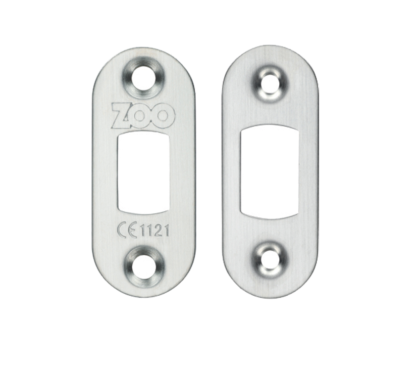 Zoo Hardware Radius Face Plate And Strike Plate Accessory Pack, Satin Stainless Steel