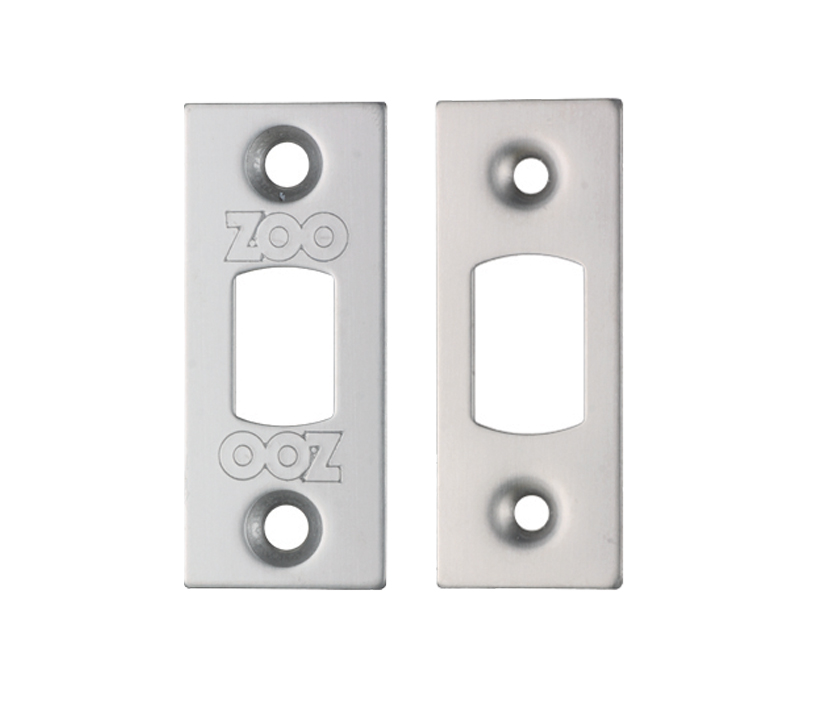 Zoo Hardware Face Plate And Strike Plate Accessory Pack, Satin Stainless Steel