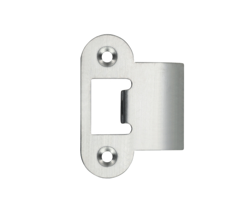 Zoo Hardware Radius Edge Spare Extended Tongue Strike Plate Accessory, Satin Stainless Steel