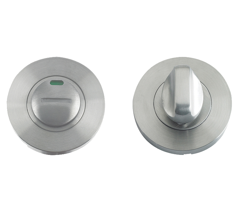 Zoo Hardware Zps Bathroom Turn & Release With Indicator, Satin Stainless Steel