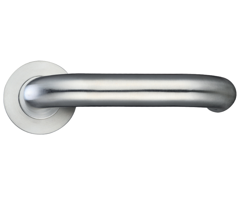 Zoo Hardware Zps Rtd Lever On Round Rose, Satin Stainless Steel  (sold In Pairs)