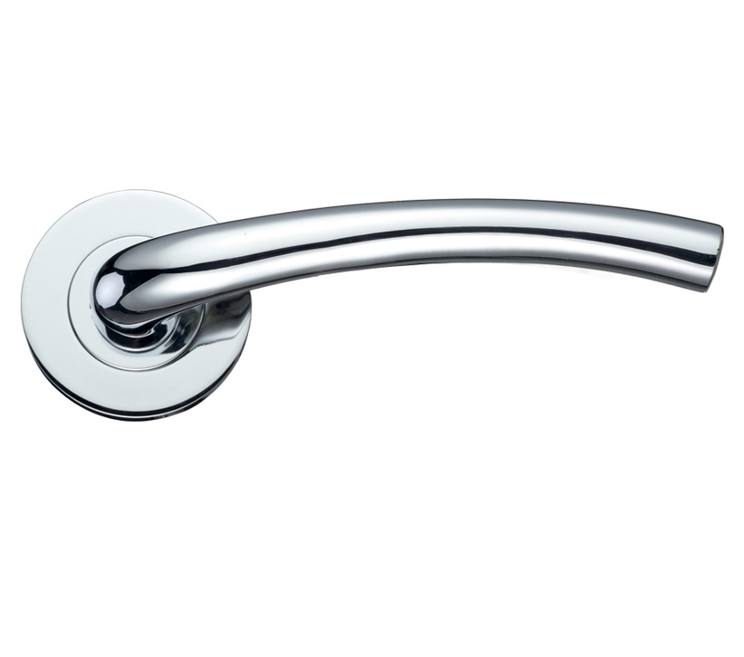 Zoo Hardware Stanza Assisi Lever On Round Rose, Polished Chrome (sold In Pairs)