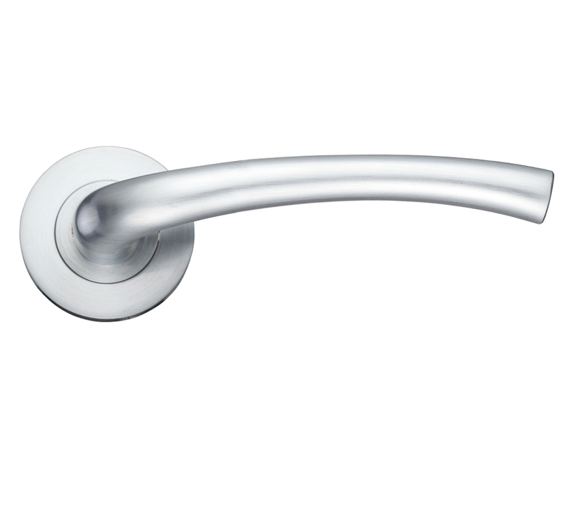 Zoo Hardware Stanza Assisi Lever On Round Rose, Satin Chrome (sold In Pairs)