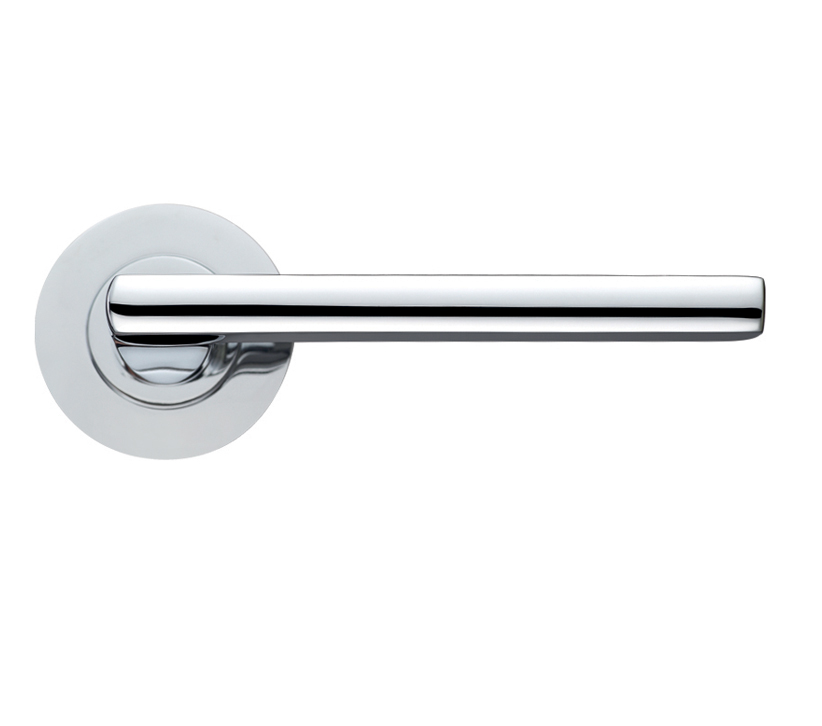 Zoo Hardware Stanza Venice Lever On Round Rose, Polished Chrome (sold In Pairs)