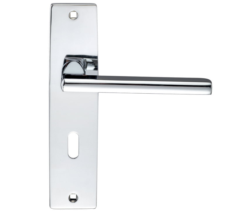 Zoo Hardware Stanza Venice Door Handles On Backplate, Polished Chrome (sold In Pairs)
