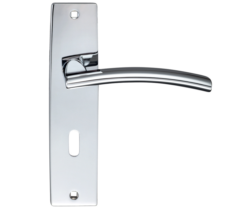 Zoo Hardware Stanza Amalfi Door Handles On Backplate, Polished Chrome (sold In Pairs)