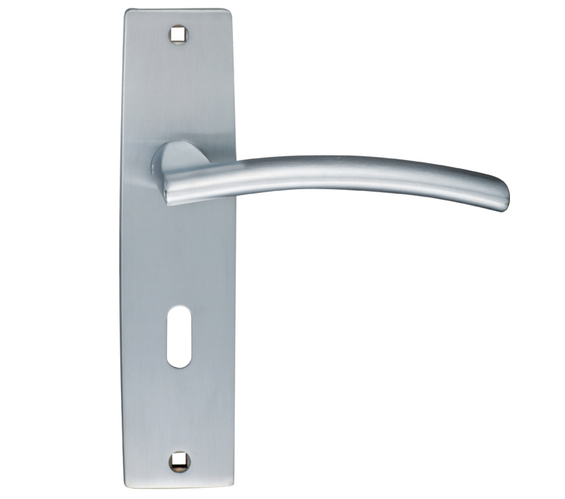 Zoo Hardware Stanza Amalfi Door Handles On Backplate, Satin Chrome (sold In Pairs)