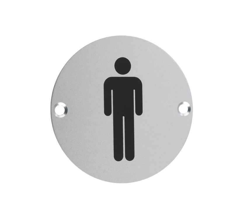 Zoo Hardware Zsa Door Sign – Male Sex Symbol, Satin Aluminium