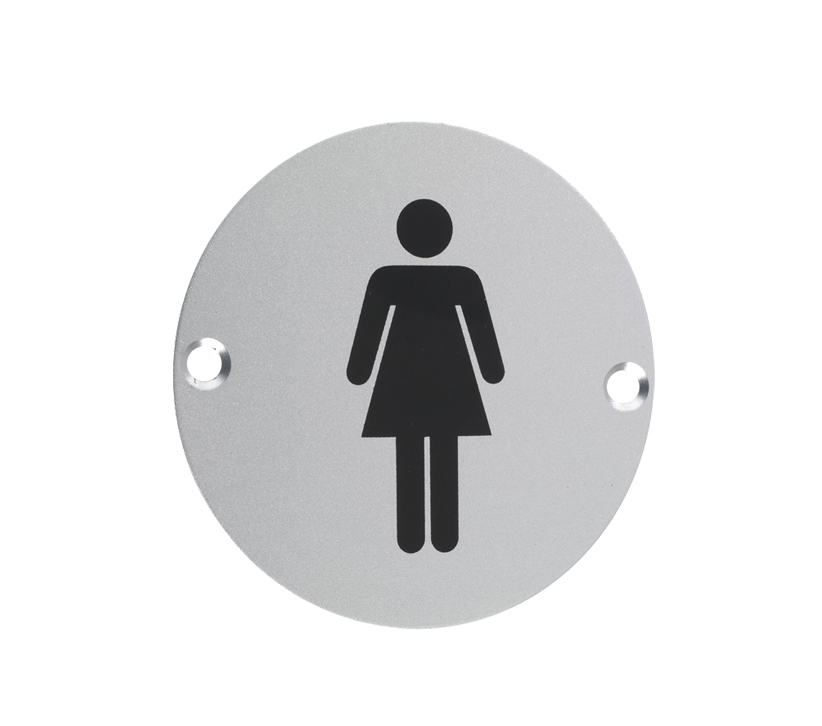 Zoo Hardware Zsa Door Sign – Female Symbol, Satin Aluminium