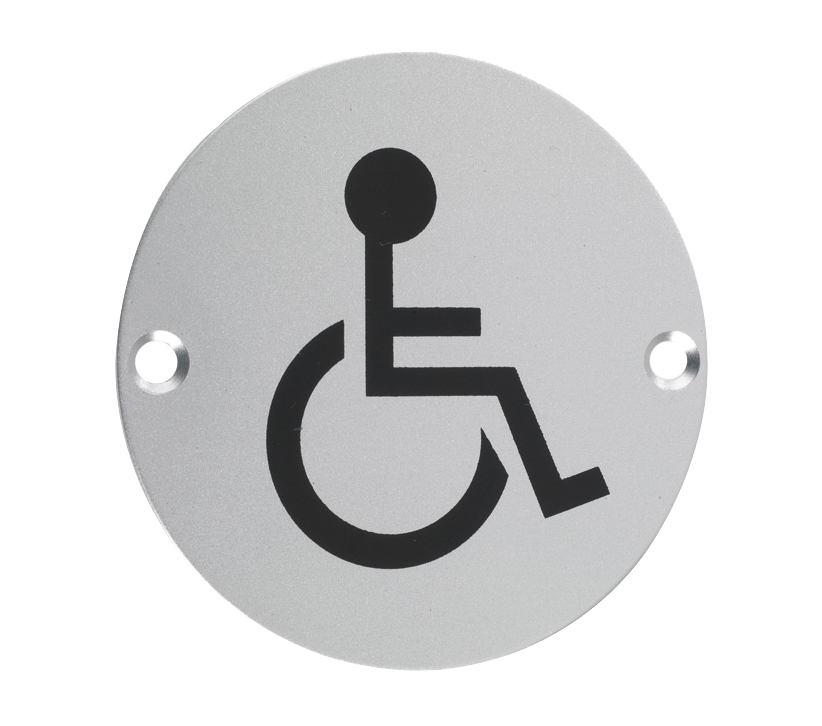 Zoo Hardware Zsa Door Sign – Disabled Facilities Symbol, Satin Aluminium