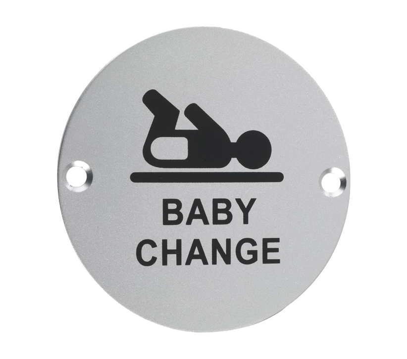 Zoo Hardware Zsa Door Sign – Baby Change Symbol, Satin Aluminium