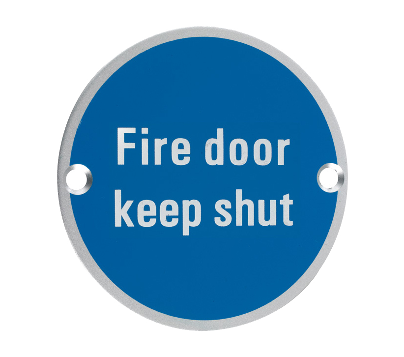 Zoo Hardware Zsa Door Sign – Fire Door Keep Shut, Satin Aluminium
