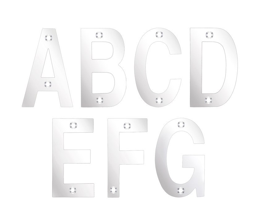 Zoo Hardware Zsn Letters 75mm (a-g), Polished Stainless Steel