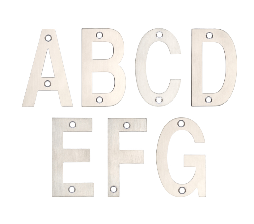 Zoo Hardware Zsn Letters 75mm (a-g), Satin Stainless Steel