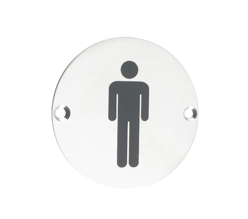 Zoo Hardware Zss Door Sign – Male Sex Symbol, Polished Stainless Steel