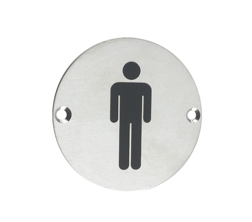 Zoo Hardware Zss Door Sign – Male Sex Symbol, Satin Stainless Steel