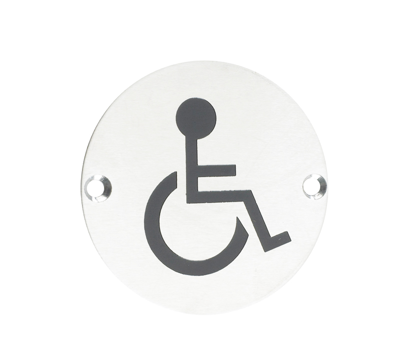 Zoo Hardware Zss Door Sign – Disabled Facilities Symbol, Polished Stainless Steel