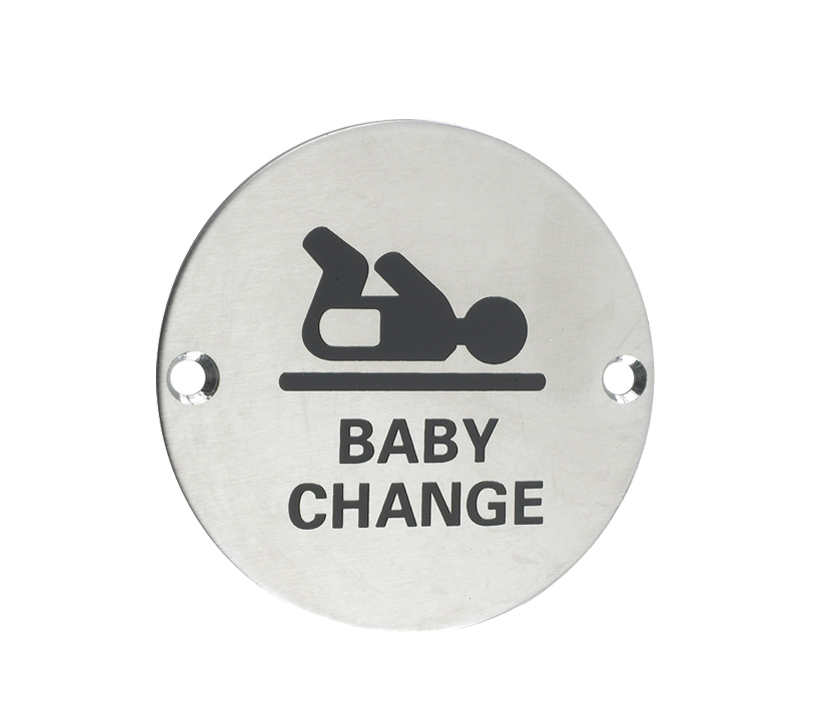 Zoo Hardware Zss Door Sign – Baby Change Symbol, Satin Stainless Steel