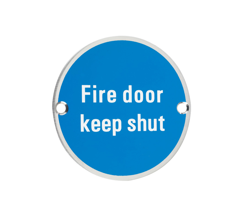 Zoo Hardware Zss Door Sign – Fire Door Keep Shut, Polished Stainless Steel
