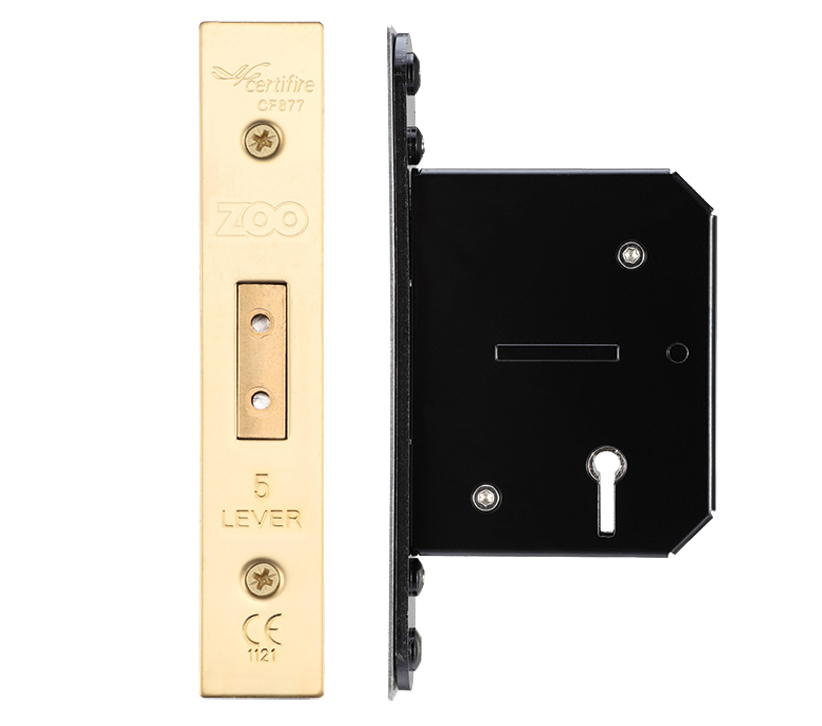 Zoo Hardware 5 Lever Dead Lock (67.5mm Or 79.5mm), Pvd Stainless Brass