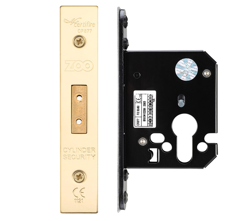 Zoo Hardware Euro Dead Lock (67.5mm Or 79.5mm), Pvd Stainless Brass