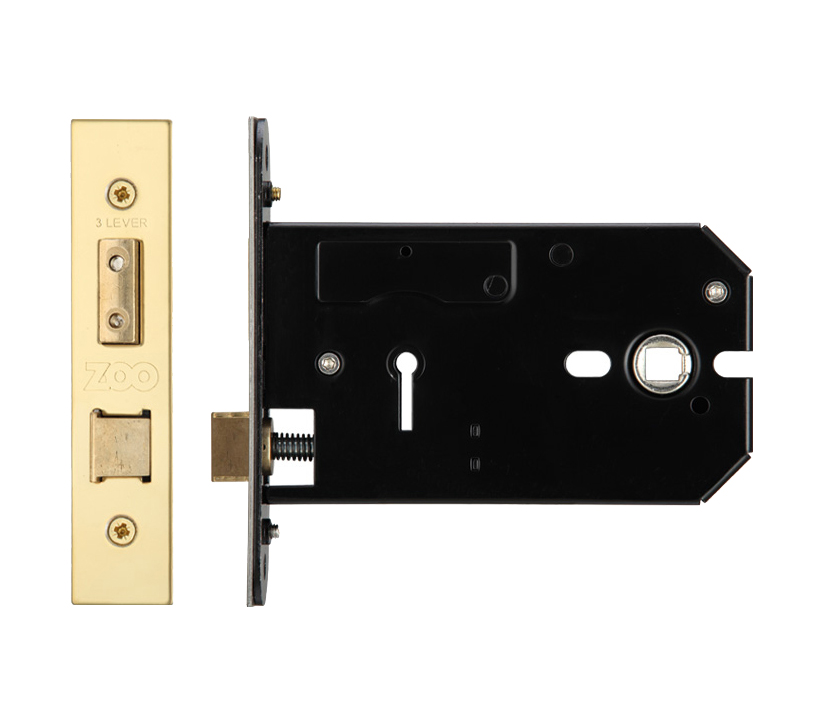 Zoo Hardware 3 Lever Horizontal Lock (127mm Or 152mm), Pvd Stainless Brass