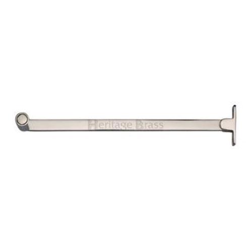 Heritage Brass Roller Arm Design Castement Stay (6″ Or 10″), Polished Nickel