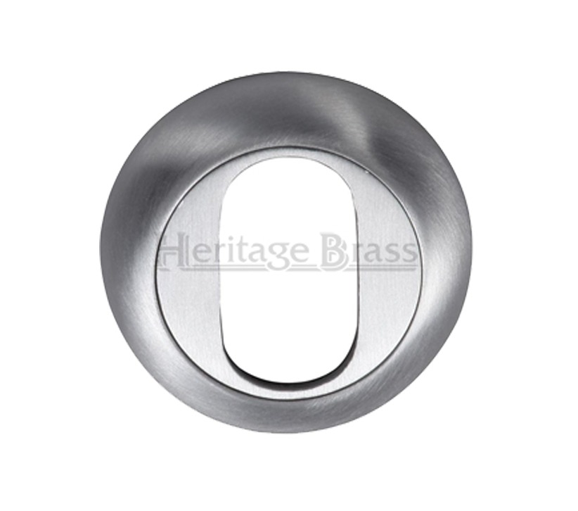 Heritage Brass Oval Key Escutcheon, Satin Chrome