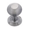 Reeded Mortice Door Knob Satin Chrome