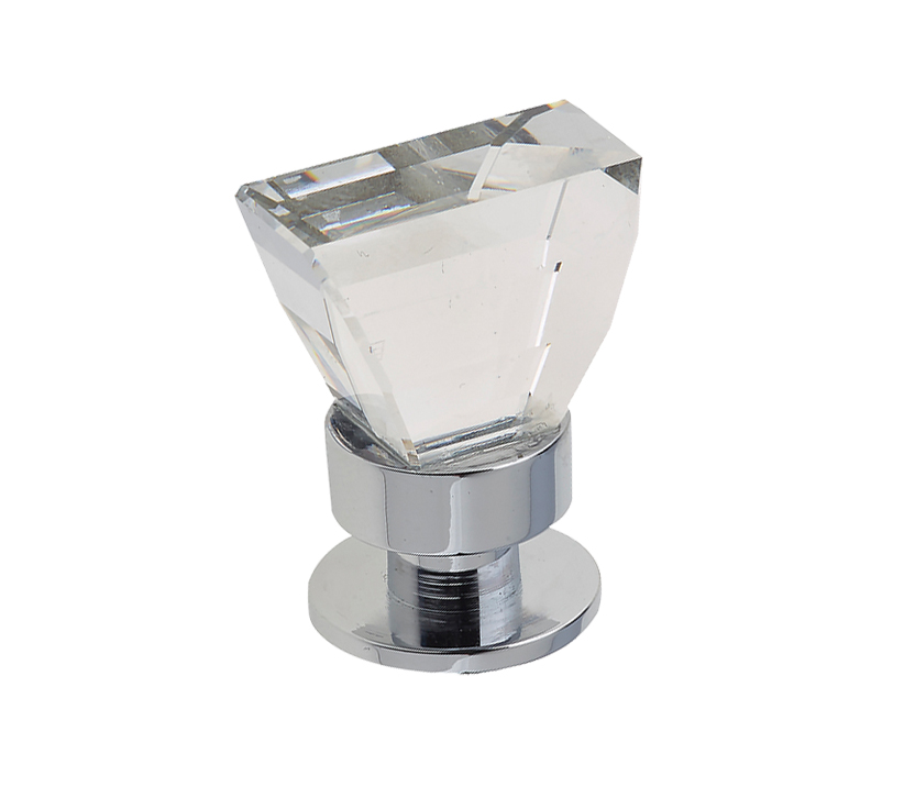Frelan Hardware Crystal Cabinet Knob (16mm X 30mm), Polished Chrome With Swarovski Crystal