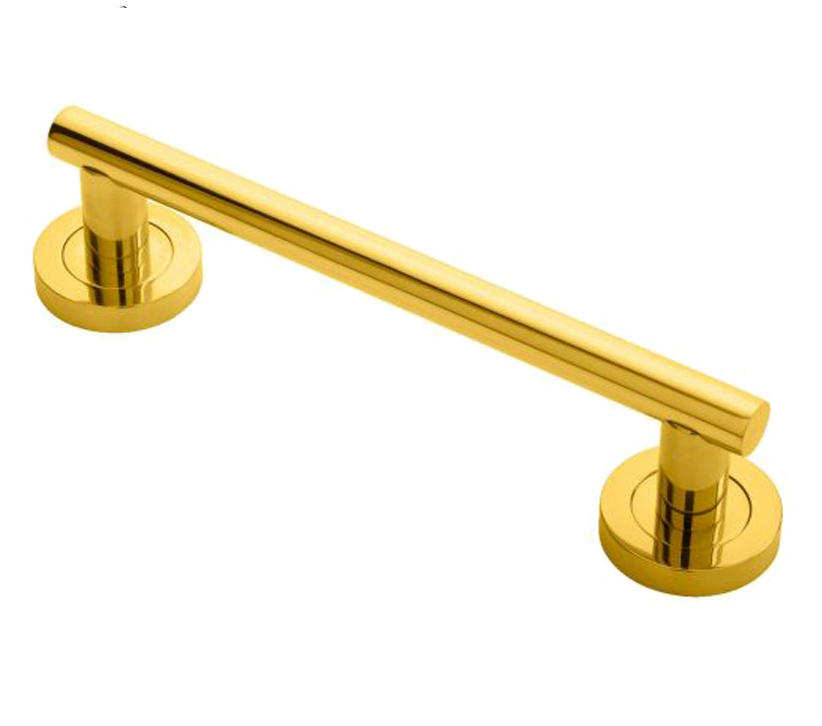 Manital Calla Pull Handle On Rose (200mm Or 300mm C/c), Polished Brass
