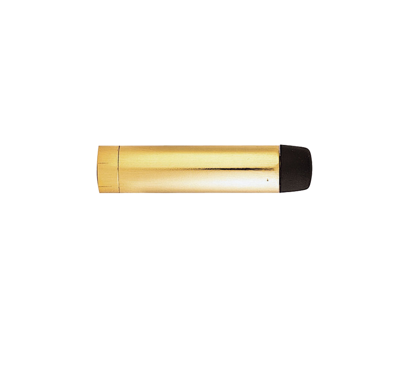 Cylinder Wall Mounted Door Stop Without Rose (70mm Or 115.5mm Projection), Polished Brass