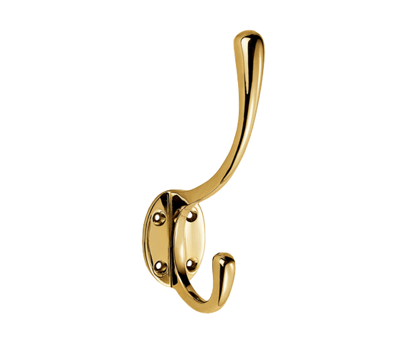 Victorian Hat And Coat Hooks, Polished Brass