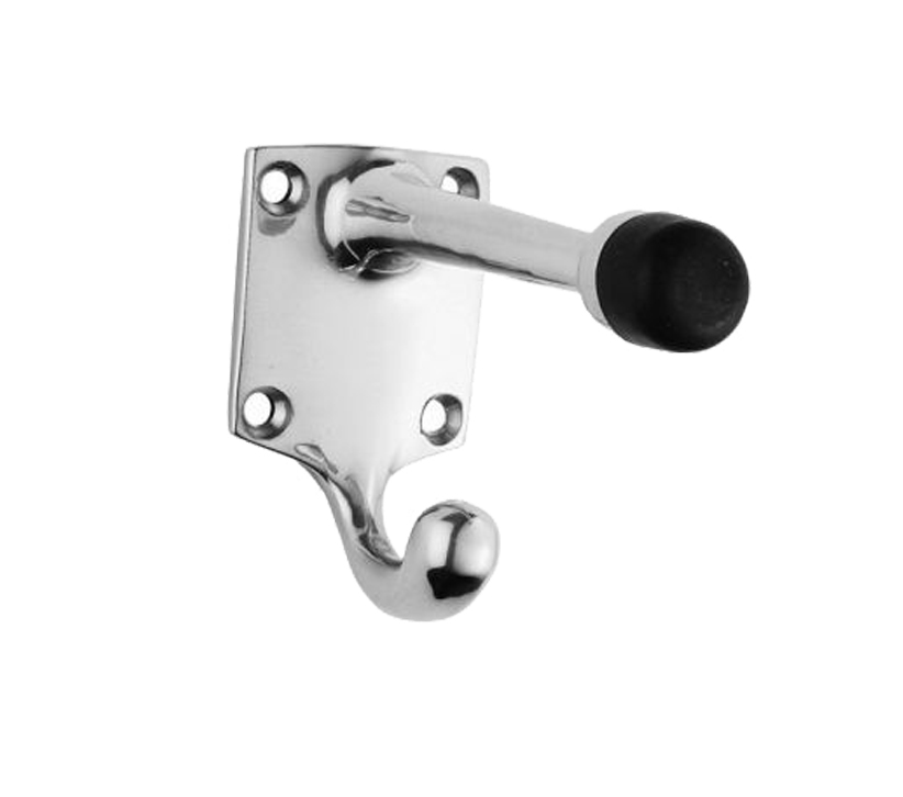 Hat And Coat Hook With Rubber Buffer, Polished Chrome