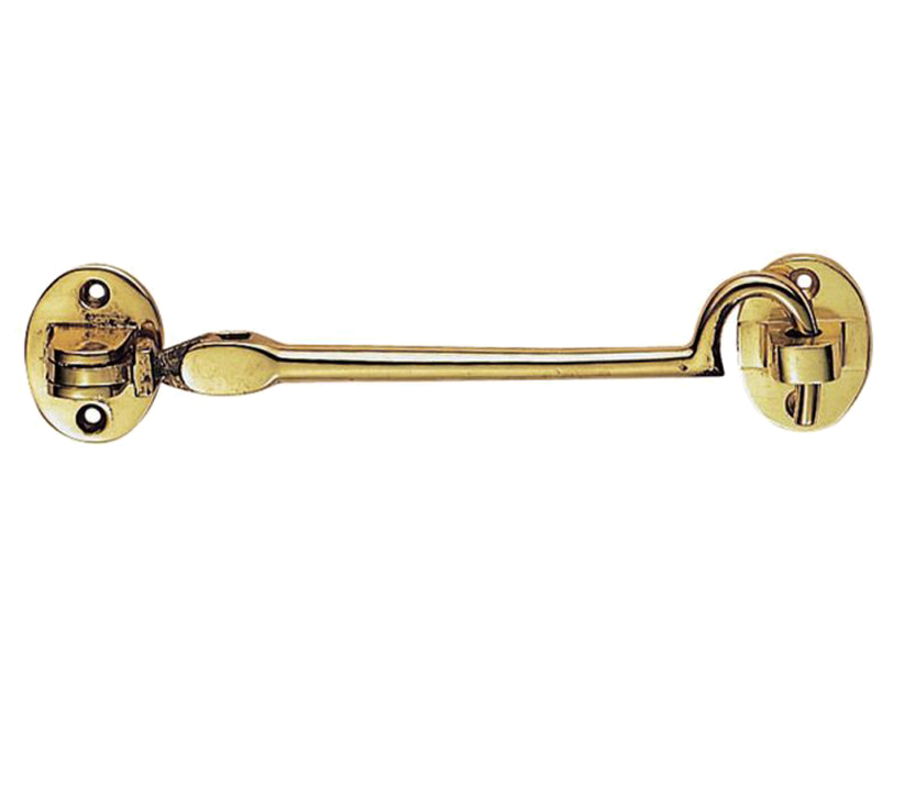 Heavyweight Silent Pattern Cabin Hooks (various Sizes), Polished Brass