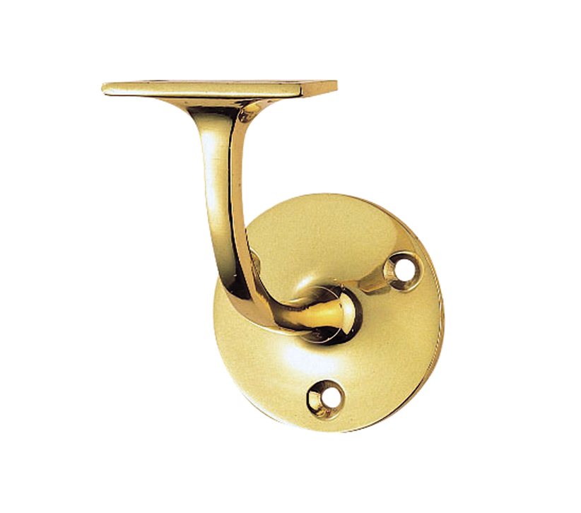 Lightweight Handrail Bracket, Polished Brass